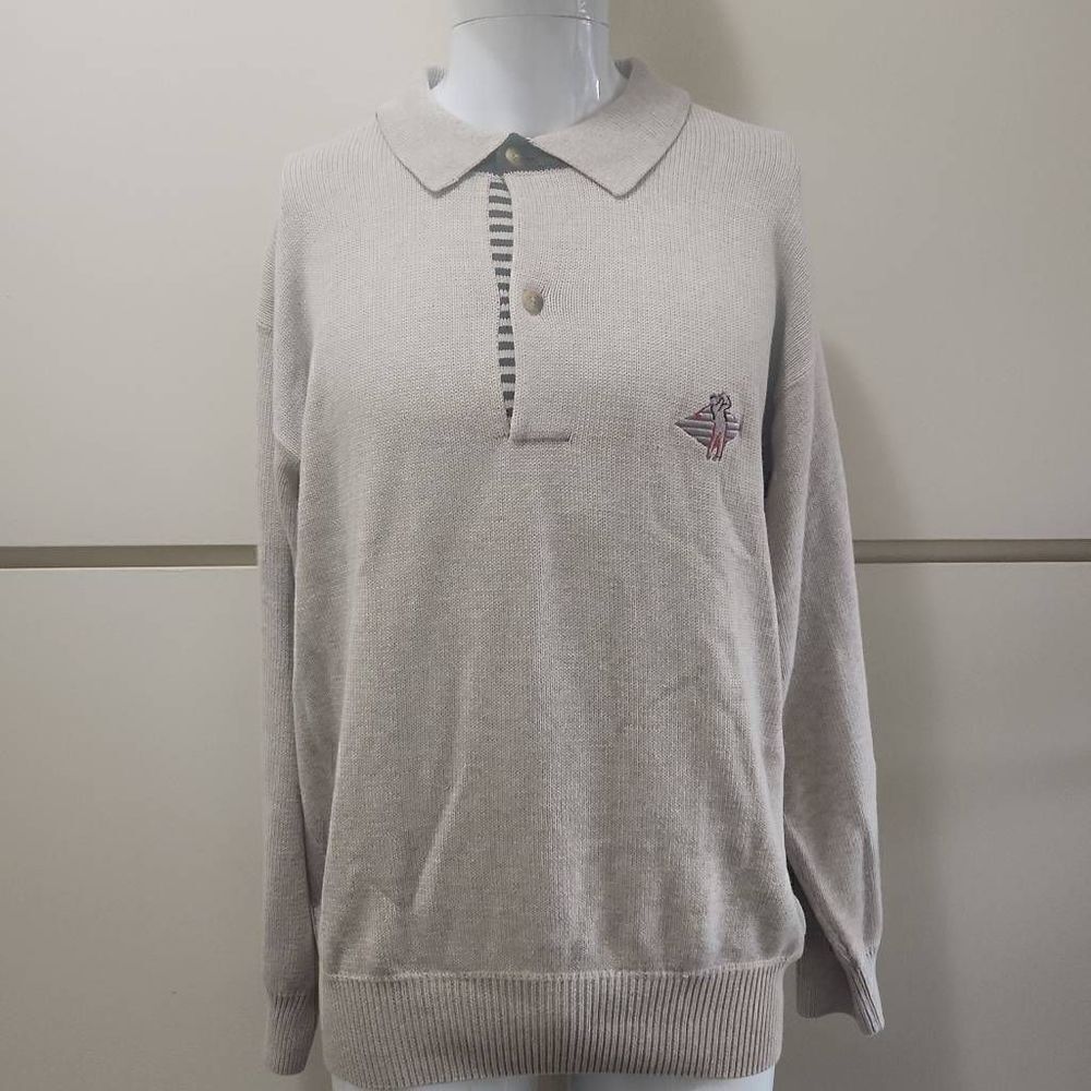LA MODE Beige Active Sportswear Golf Sweater,L, NWOT